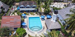 An aerial view of Karibu Palms Resort, Diani beach
