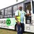 Chief Revenue Officer of BasiGo Bus Company, Moses Nderitu showcase some of the features of the new modern Electric Buses
