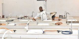 One of the six laboratories at Sheikh Khalifah Bin Zayed School in Mombasa County