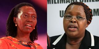 Narc-Kenya party leader Martha Karua (left) and Justice Lucy Gitari