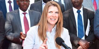British High Commissioner to Kenya Jane Marriott during a visit to Uasin Gishu County