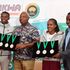 Stanley Waithaka, Faith Chepng'etich, Jack Tuwei and Ibrahim Hussein at Sirikwa Classsic launch