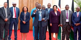 President William Ruto when he was joined by cabinet secretaries and governors at State House, Nairobi 