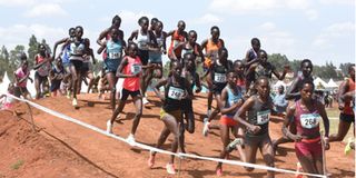 Athletes battle it out in the senior women's 10km race during Sirikwa Classic