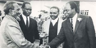 Former Presidents Jomo Kenyatta, Daniel Moi and Mwai Kibaki