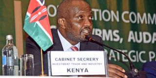 Investment, Trade and Industry Cabinet Secretary Moses Kuria 