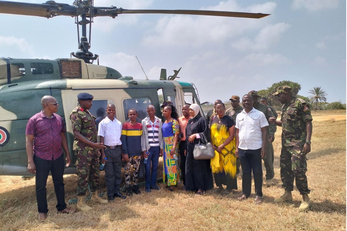 KDF airlifts bright Lamu students to join Moi Forces Academy