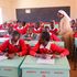 A teacher takes Grade Seven learners through their studies at Tetu Girls Junior Secondary School in Nyeri County 