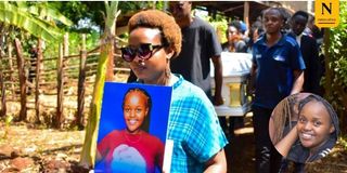 Pallbearers carry to the grave the remains of Regina Wairimu