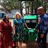 US First Lady Jill Biden (third left) laughing yesterday as she interacted with staff from Hello Tractor,