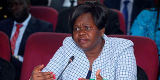 Homa Bay Governor Gladys Wanga while appearing before the Senate’s County Public Accounts Committee