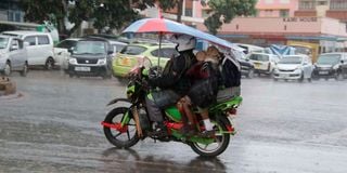 Heavy rains in Nyeri town 