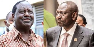 Azimio leader Raila Odinga and President William Ruto.