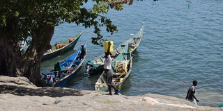 Fishermen in Lake Victoria