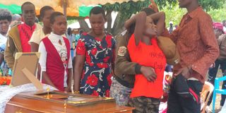 Mourners overcome with grief at the burial of Kevin Kiptanui, the Form One student who died after caning at school