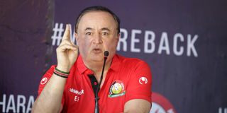 Harambee Stars Turkish coach Engin Firat during a press conference