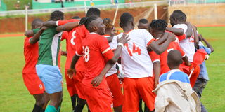 Shabana players celebrate a goal against Murang'a Seal 
