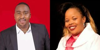 Gospel artiste Mirugi Dishon, real name Paul Mathenge Nderi, and Nakuru pastor Elizabeth Wanjiru Githigi.