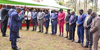 Newly appointed chief officers in Nandi County swearing sang