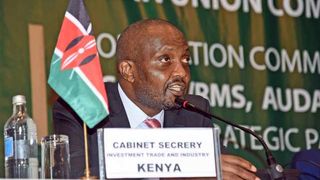 Investment, Trade and Industry Cabinet Secretary Moses Kuria 