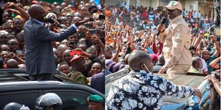 President William Ruto (left) and Azimio leader Raila Odinga.  
