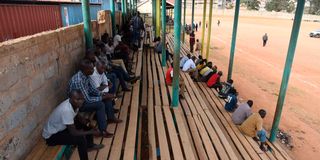 Members of the public during an event at Makutano Stadium in Kapenguria, West Pokot County