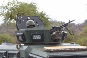 An Armored Personnel Carrier on the Mochongoi-Kasiela-Chemorongion-Marigat road In Baringo County on March 16, 2023