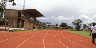 A tartan athletics track that was laid in 2022 at Ruring'u stadium