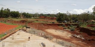 Heaps of soil at Ruring'u stadium