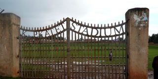 The main gate at the historic Kapkatet Stadium 