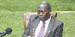 Baringo County Governor Benjamin Cheboi at a media briefing at his residence in Kabarnet on March 5, 2023.