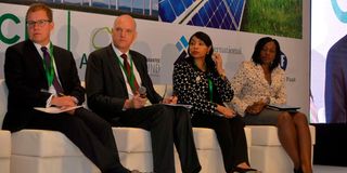 UNEP programme manager Jeremy McDaniels and other panellists at the opening of the Green Finance Conference 
