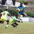Isaac Njoroge (right) of KCB charges past Kabras Sugar's Emmanuel Otieno (centre) and Dan Angwech 