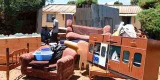 Evictions at Eldoret Municipality rental houses in Uasin Gishu County on April 20, 2023