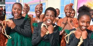 Moi Girls Nairobi present a choral verse Mama Chiku Drama produced by Magret Njaggah