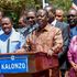 Azimio la Umoja coalition leaders led by Raila Odinga (centre), Wiper Party leader Kalonzo Musyoka (left) and Martha Karua