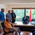 Jubilee leader Uhuru Kenyatta (centre) in a meeting with officials at the party’s headquarters in Kileleshwa, Nairobi