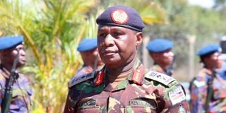 Chief of Defence Forces Robert Kibochi during the Kenya Defence Forces Day at Laikipia Air Base in Nanyuki