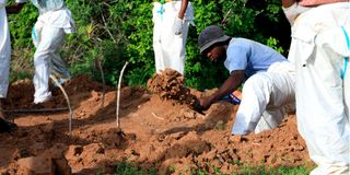 Bodies exhumation in Shakahola Forest