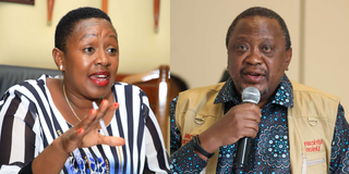 Nominated MP Sabina Chege (left) and former President Uhuru Kenyatta