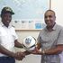Kenya Ports Authority managing director Captain William Ruto (left) with football administrator Twaha Mbarak 
