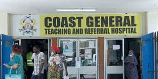 The entrance to the Coast General Teaching and Referral Hospital in March last year.