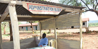 Elijah Kipton, the headteacher of Kapindasum Primary School in Baringo South Constituency, Baringo County at his office