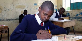Form Four candidates at Michinda Boys Boarding and Day Secondary School in Elburgon, Nakuru County