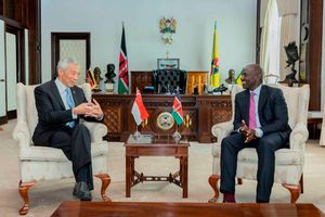 President Willian Ruto with Singapore Prime Minister Lee Hsien Loong at State House 