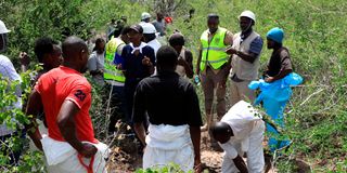 Exhumation exercise at Shakahola Forest in Kilifi County 
