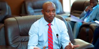 Cytonn CEO Edwin Dande while appearing before the Public Petitions Committee at Parliament Buildings