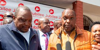 Jubilee Party leader Uhuru Kenyatta (left) and Secretary-General Jeremiah Kioni 