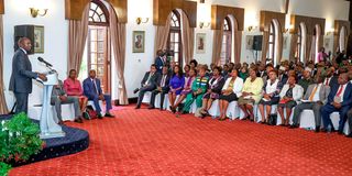 President William Ruto during the Kenya Kwanza Parliamentary Group Meeting at State House, Nairobi 