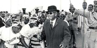 Then-President of Malawi, Dr Hastings Kamuzu Banda (1966-1994), at JKIA in October 1982 